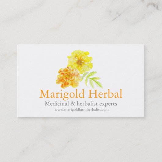 Marigold herbalists medicinale visitekaartje (Voorkant)