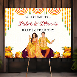 Marigold Joint Haldi ceremonie welkomstteken Poster