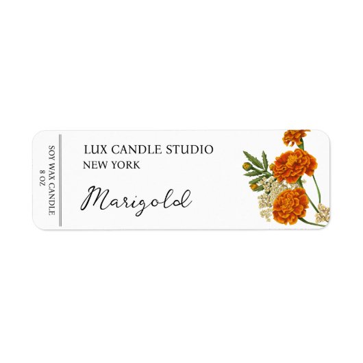 Marigold-kaarsetiket Etiket (Voorkant)