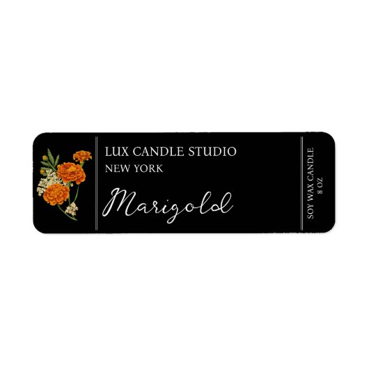 Marigold-kaarsetiket Etiket (Voorkant)