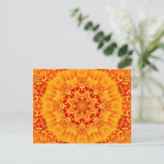 Marigold Mandala Briefkaart (Staand voorkant)