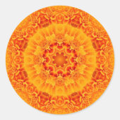 Marigold Mandala Ronde Sticker (Voorkant)