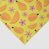 Marigold Mango Fruit en bloemen Patroon Tissuepapier (Detail)