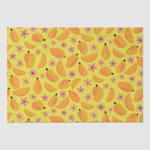 Marigold Mango Fruit en bloemen Patroon Tissuepapier