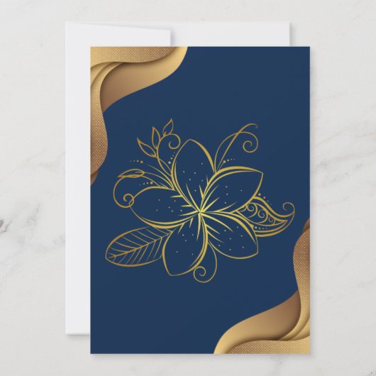 Marigold nodigt Indiër uit als hindu Wedding card Kaart (Achterkant)