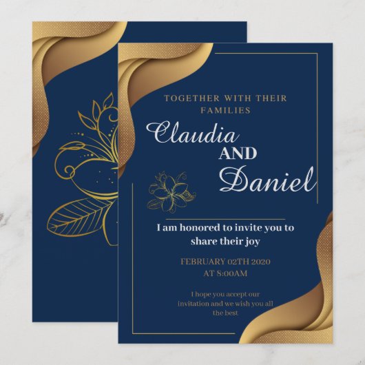 Marigold nodigt Indiër uit als hindu Wedding card Kaart (Voorkant / Achterkant)