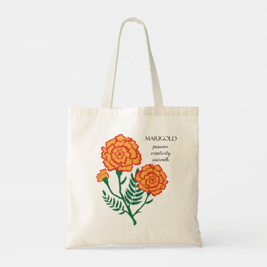 Marigold Oktober Birth Month Flower Bag Tote Bag (Achterkant)