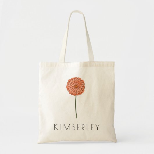 MARIGOLD Oktober Geboorte Bloem Aangepaste naam Tote Bag (Voorkant)
