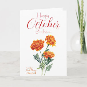 Marigold Oktober geboortedag Kaart