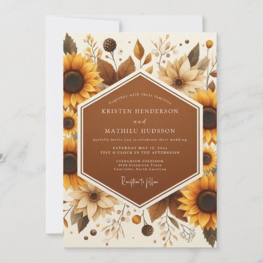 Marigold Oogst Bloei Bruiloft Kaart (Voorkant)