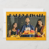 Marigold Orange Traditional Photo Happy Diwali  Feestdagenkaart (Voorkant)