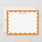Marigold Orange Wavy Frame Note Card Kaart (Voorkant)
