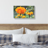 Marigold Oranje Natuur Fotografie Tuin Canvas Afdruk (Insitu (Slaapkamer))