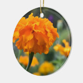 Marigold Oranje Natuur Fotografie Tuin Keramisch Ornament (Links)