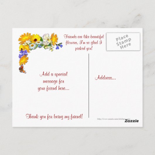 MARIGOLD POSY ~ Friendship Briefkaart (Achterkant)