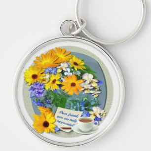 MARIGOLD POSY ~ Premium Round Friendship Sleutelha Sleutelhanger