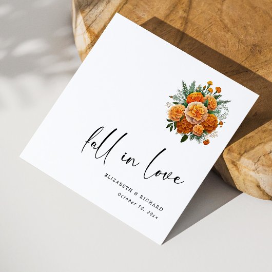 Marigold Romance: Aangepaste Herfst in liefde brui Servet