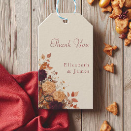 Marigold Rustic Boho Herfst Bloemen Huwelijk Cadeaulabel