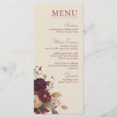 Marigold Rustic Boho Herfst Bloemen Huwelijk Menu (Voorkant)