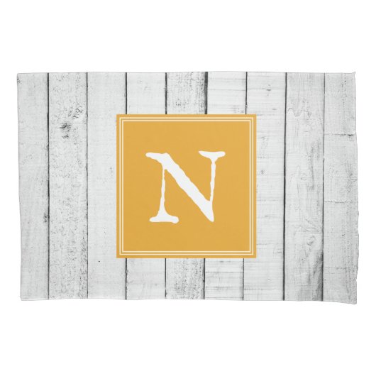 Marigold Rustic Monogram Kussensloop (Voorkant)