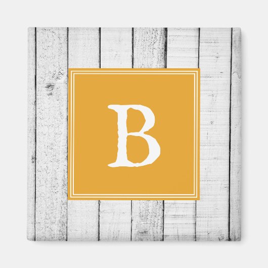 Marigold Rustic Monogram Magnet (Voorkant)