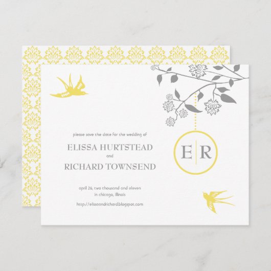 Marigold sparen Datum 2 Mededelingen Save The Date (Voorkant / Achterkant)