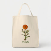 Marigold Sterkte Inspirerend Floral Canvas tas (Voorkant)