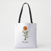 Marigold Sterkte Inspirerend Floral Canvas tas (Voorkant)