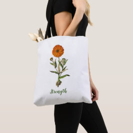 Marigold Sterkte Inspirerend Floral Canvas tas