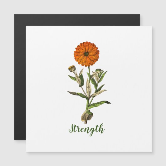 Marigold Sterkte Inspirerend Magnetische Kaart (Voorkant / Achterkant)