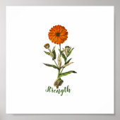 Marigold Sterkte Inspirerend Poster (Voorkant)