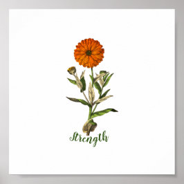 Marigold Sterkte Inspirerend Poster