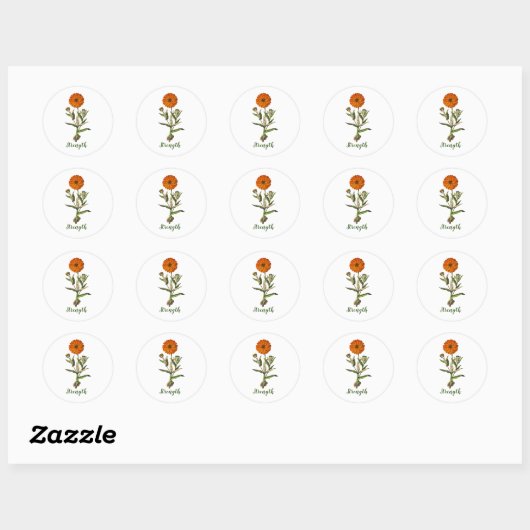 Marigold Sterkte Inspirerend Ronde Sticker (Vel)