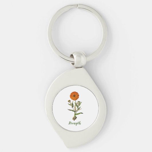 Marigold Sterkte Inspirerend Sleutelhanger (Voorkant)