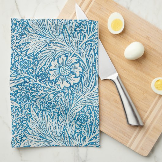 Marigold van William Morris, Oude Tuinvloeeren Theedoek (Quarter Fold)