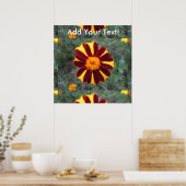 Marigold Velvet Rich Red Yellow Flower Poster (Keuken)