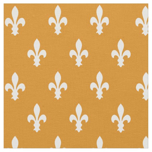 Marigold Victoriaans Fleur de Lys Fabric Stof (Close Up)