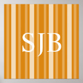 Marigold Victoriaans Lady Stripe met Monogram Poster (Voorkant)
