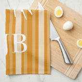 Marigold Victoriaans Stripe met Butterfly Monogram Theedoek (Quarter Fold)