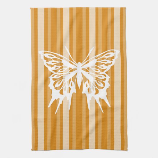 Marigold Victoriaans Stripe met vlinder Theedoek (Verticaal)