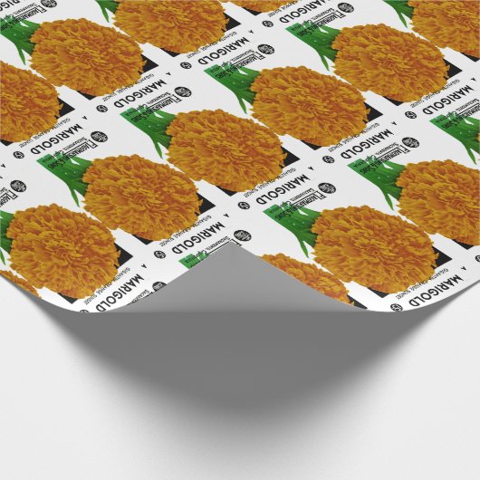 Marigold Vintage Seed Packet Cadeaupapier (Hoek)