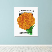 Marigold Vintage Seed Packet Canvas Afdruk (Insitu (Houten vloer))