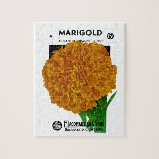 Marigold Vintage Seed Packet Legpuzzel (Verticaal)