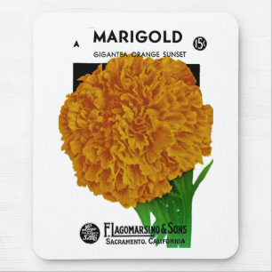 Marigold Vintage Seed Packet Muismat