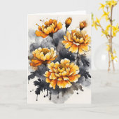 Marigold - Watercolor flowers Kaart (Gele Bloem)