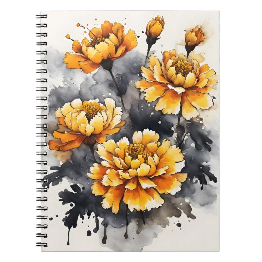 Marigold - Watercolor flowers Notitieboek (Voorkant)