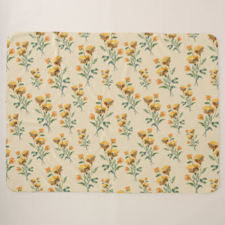 Marigold Waterverf Sherpa Blanket - Horizontaal Deken