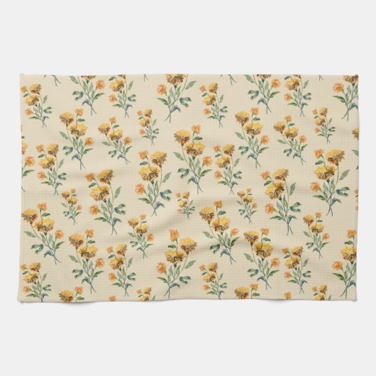 Marigold Waterverf Tea Towel Theedoek (Horizontaal)