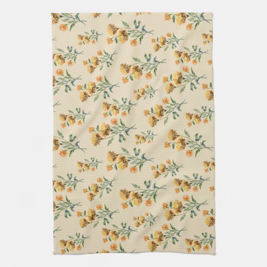 Marigold Waterverf Tea Towel Theedoek (Verticaal)