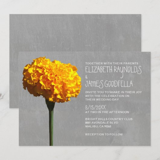 Marigold Wedding-uitnodigingen Kaart (Voorkant / Achterkant)
